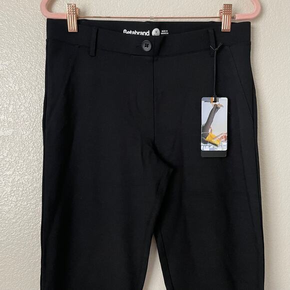 Betabrand‎ Dress Yoga Pants Womens Medium Petite Black Straight Leg Ponte Knit - Picture 4 of 12